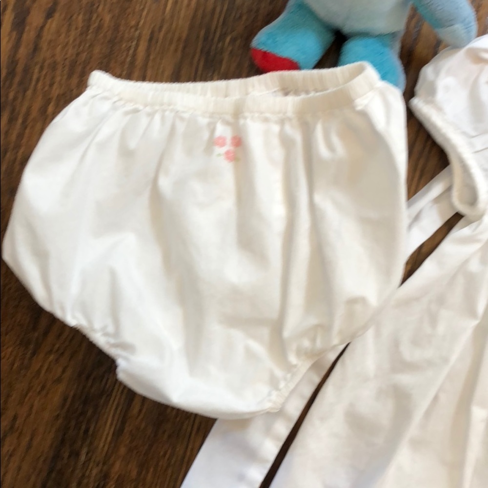 Jacadi white smocked dress with matching bloomer - Picture 3 of 5